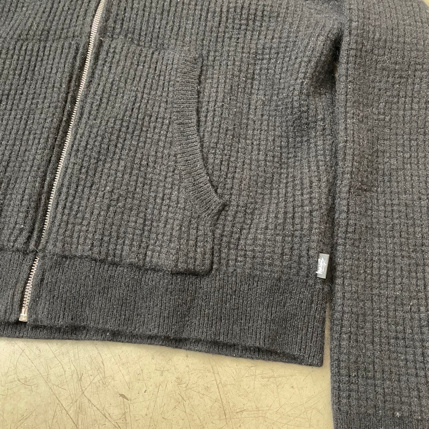 (M) Stüssy Knitted Zip Hoodie Strick schwarz