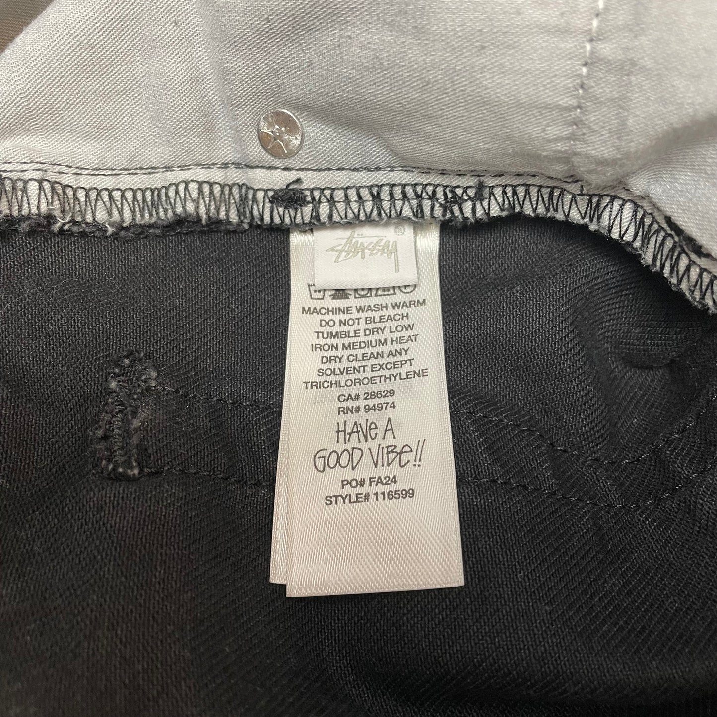 (L) Stüssy Jeanshose Denim schwarz W30