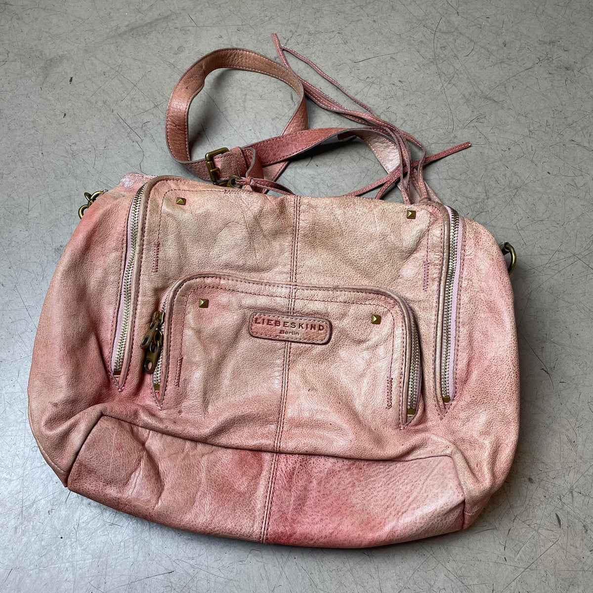 Faded Liebeskind Berlin Leder Tasche rot rosa