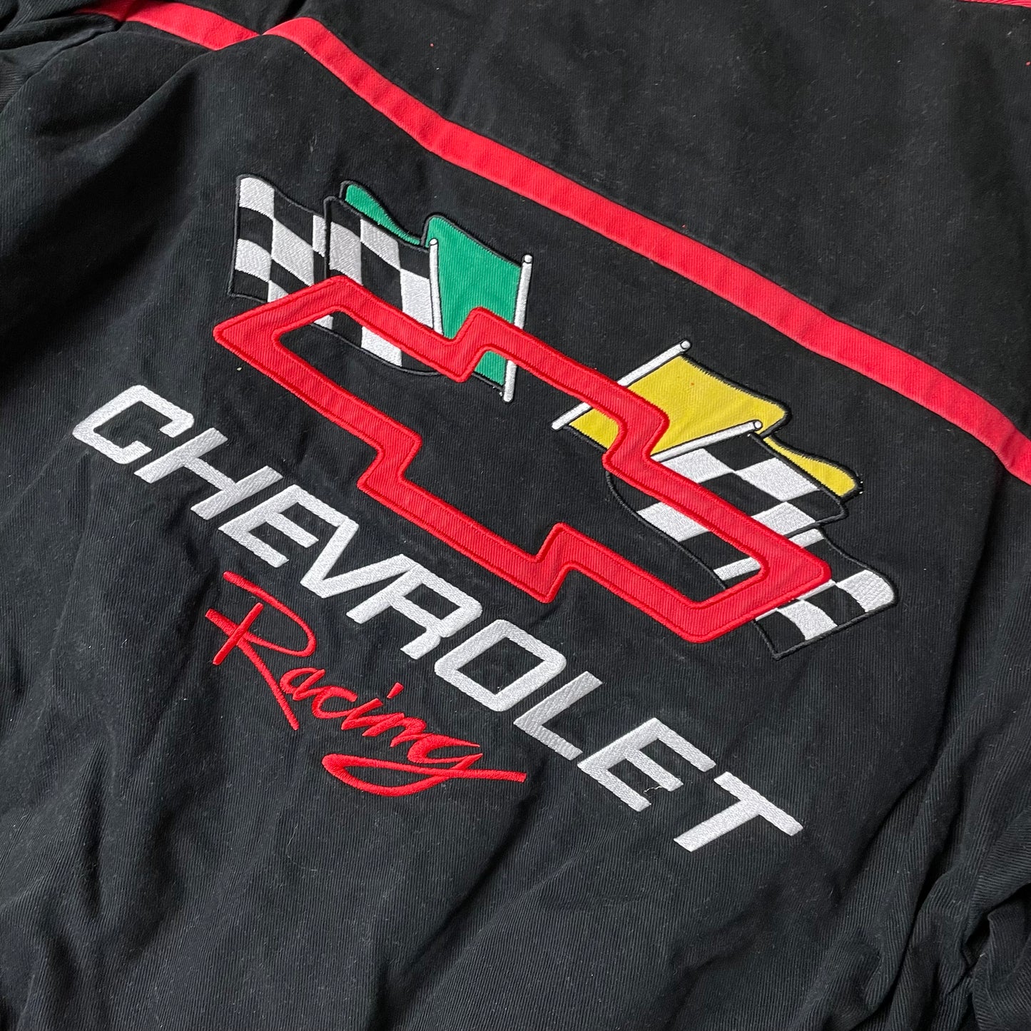 (L) Vintage Nascar Chevrolet Racing Jacke schwarz rot