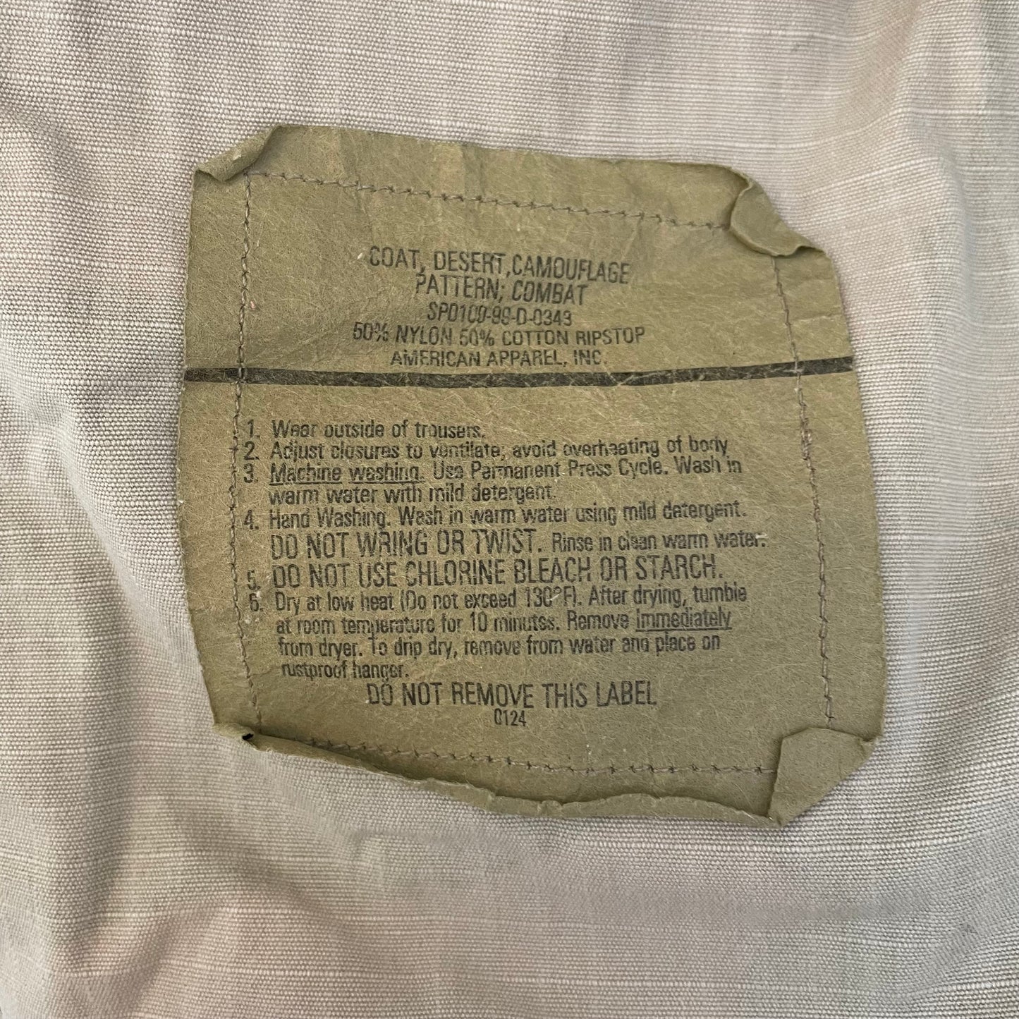 (S) US Army Camo Jacket Sand Khaki beige