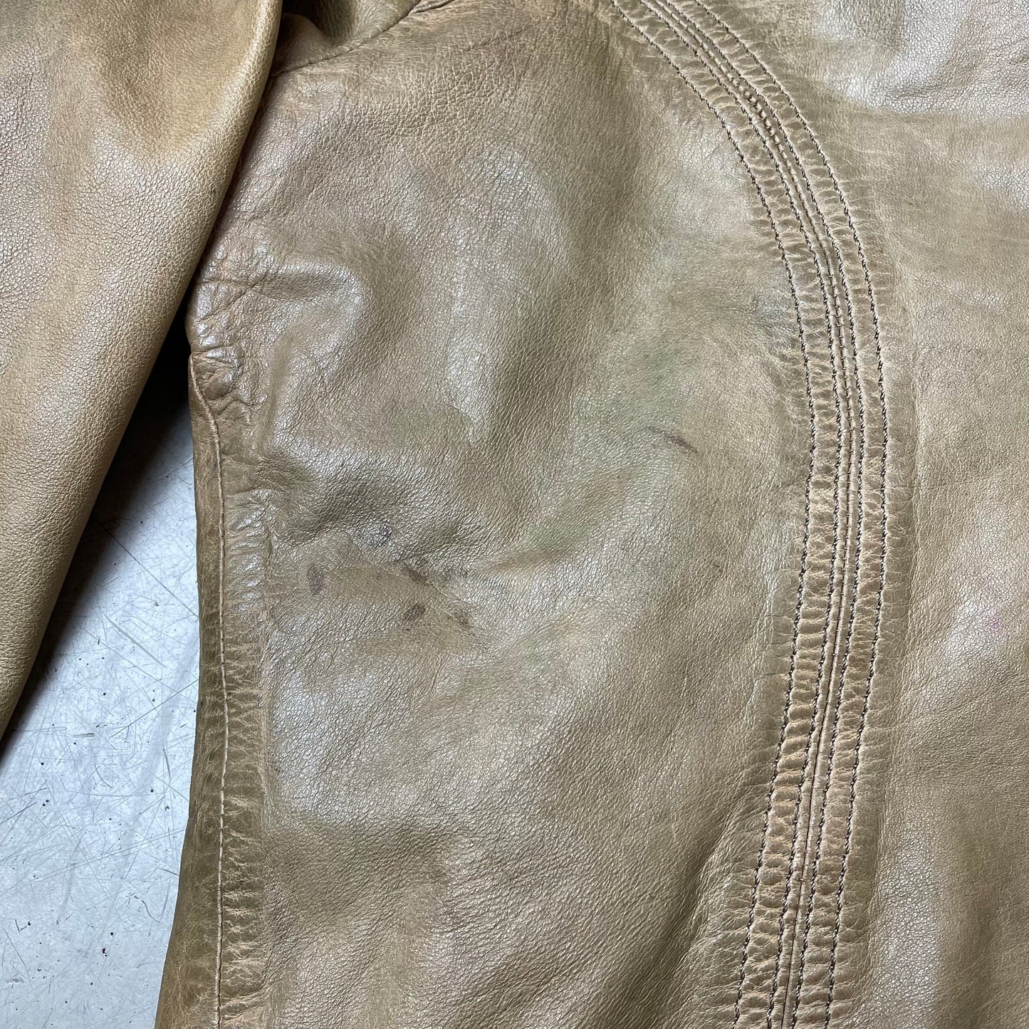 (XL) Wmn 2000s Oakwood Lederjacke beige braun