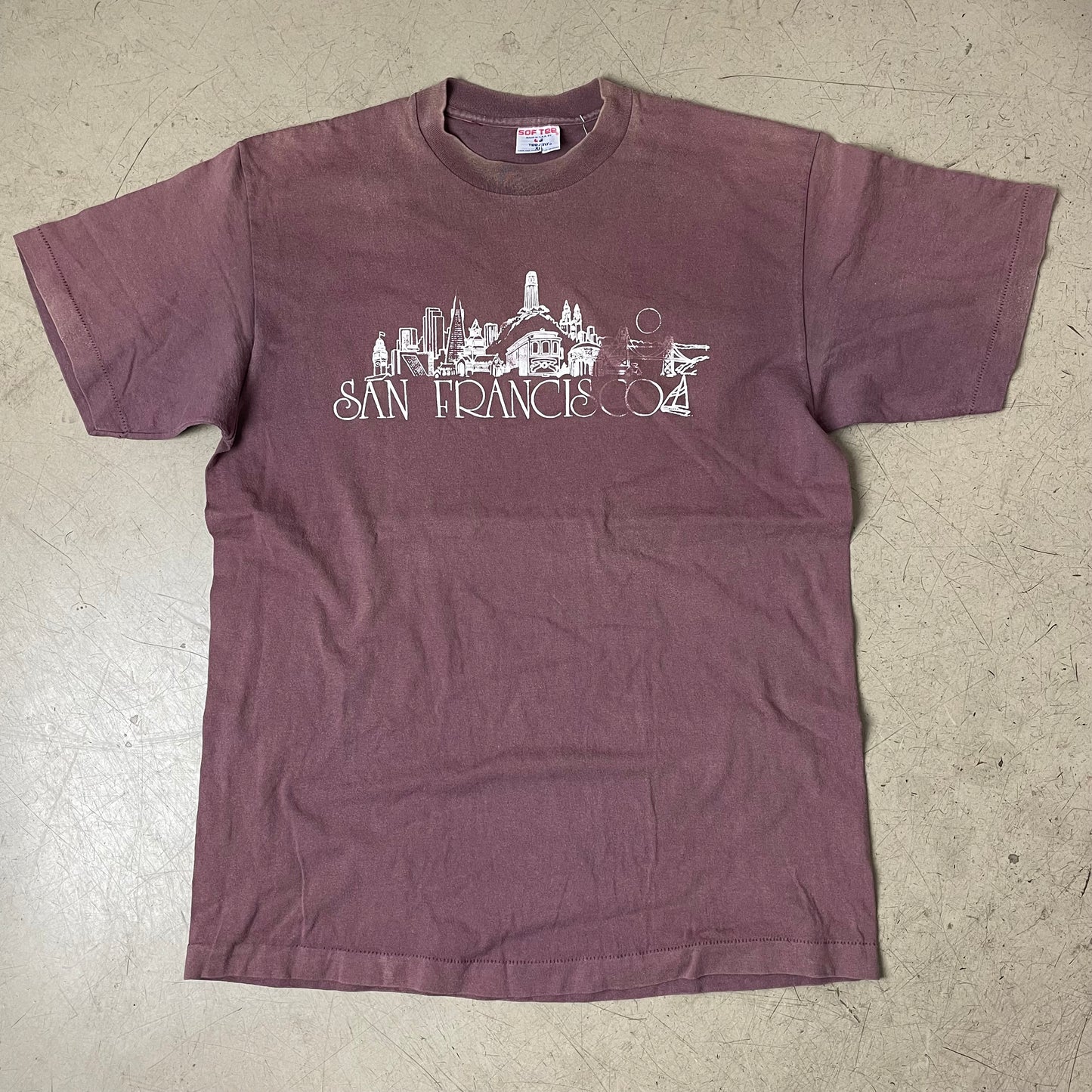 (XL) 1990s Softee Single Stitch Souvenir San Francisco Tshirt Faded braun