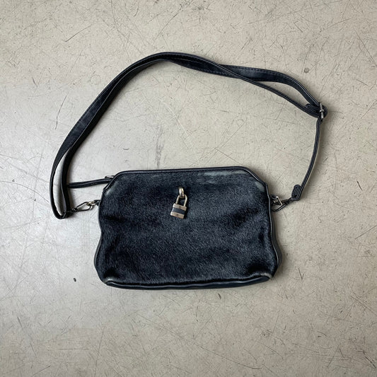 Massimo Dutti Cow Hide Kuhfell Ledertasche schwarz