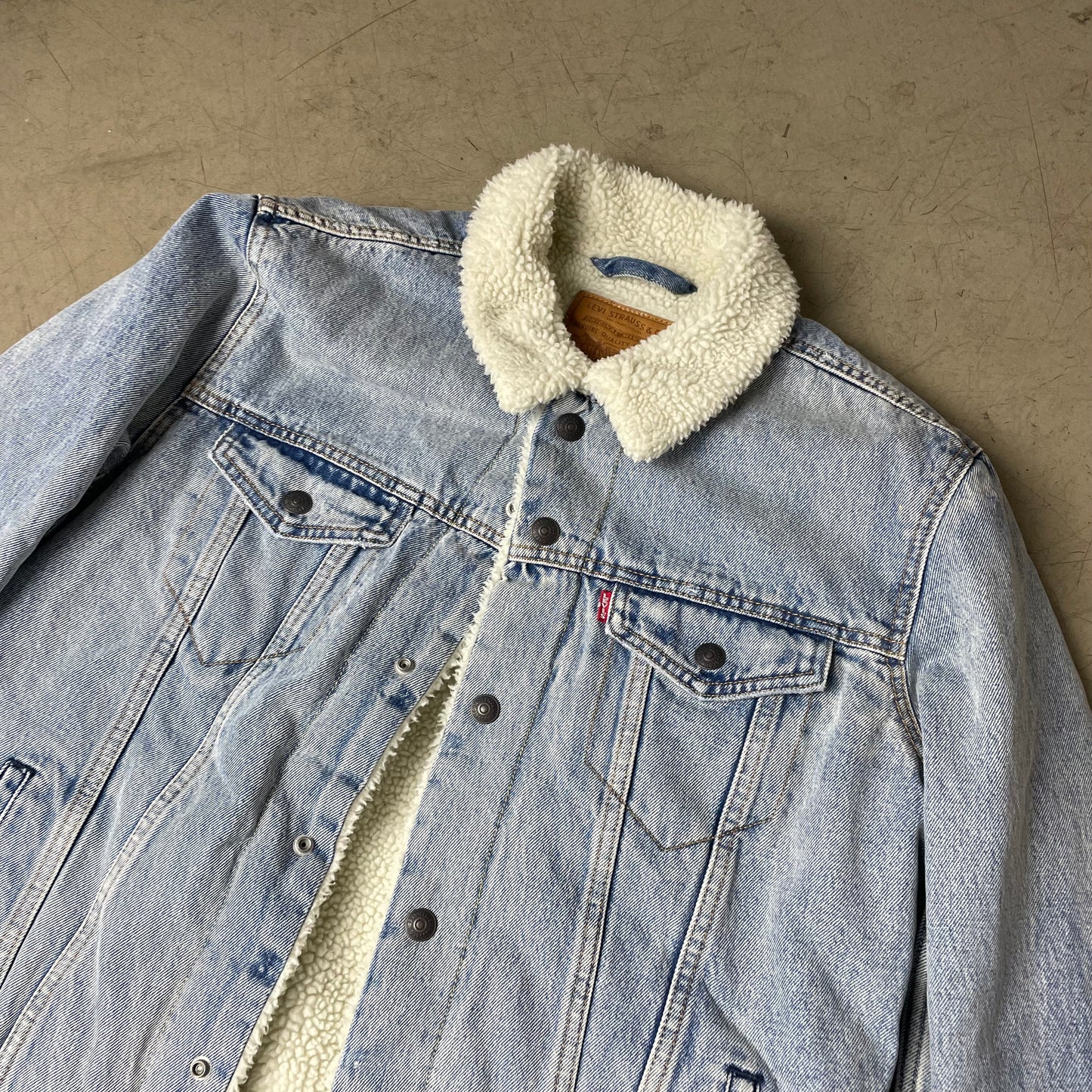 (L) Levi’s Sherpa Denim Jacket Jeansjacke gefüttert hellblau