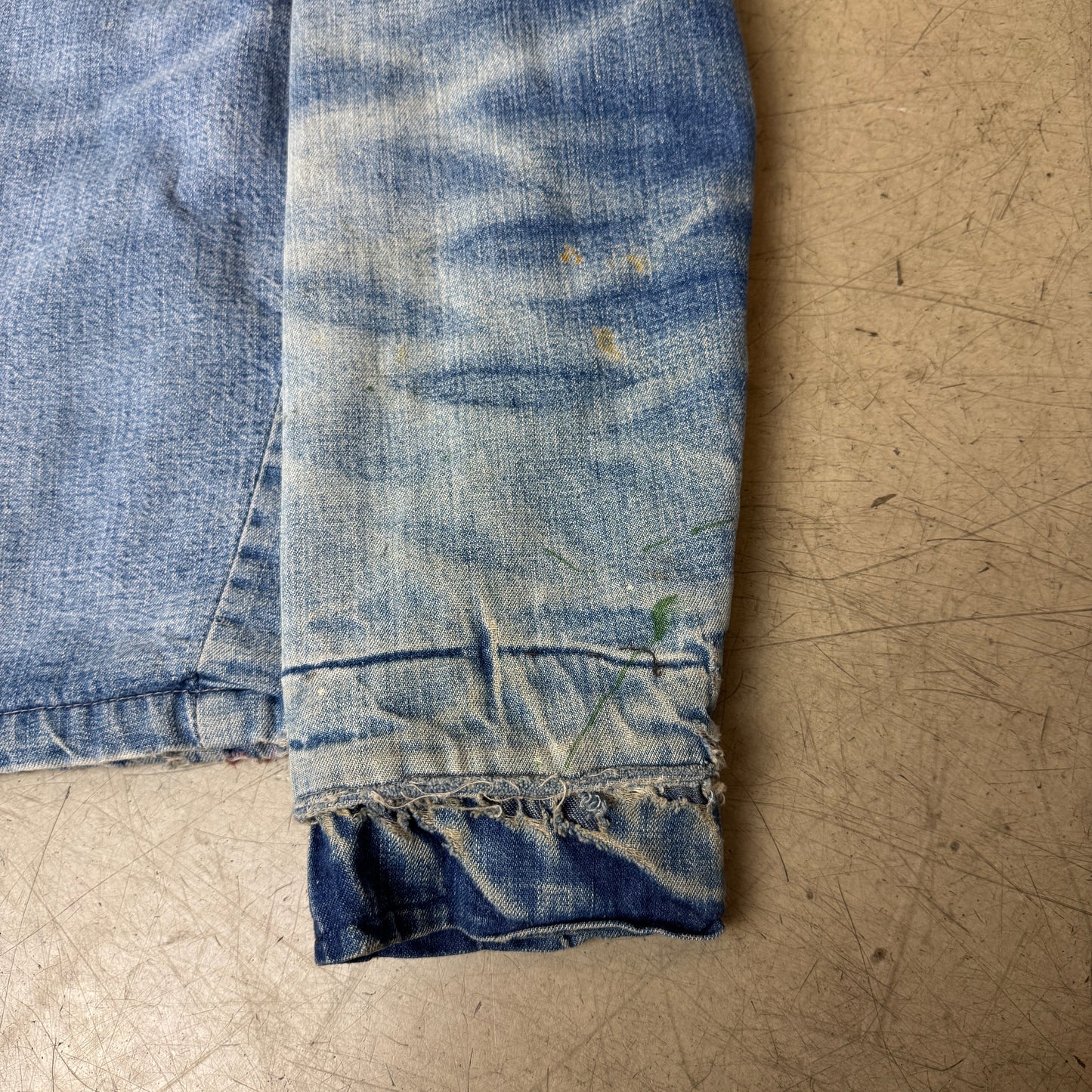 (S) Vintage Big Mac Saforized Penneys Jeansjacke Faded Blau Repaired