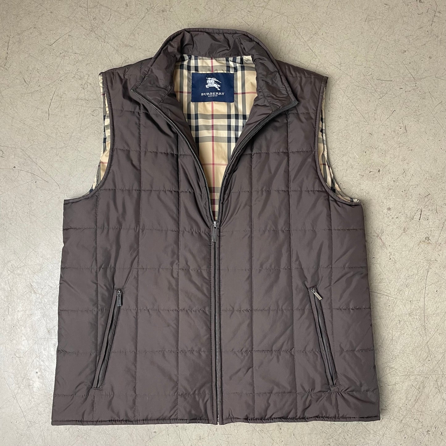 (M) Burberry London Steppweste braun beige kariert 50