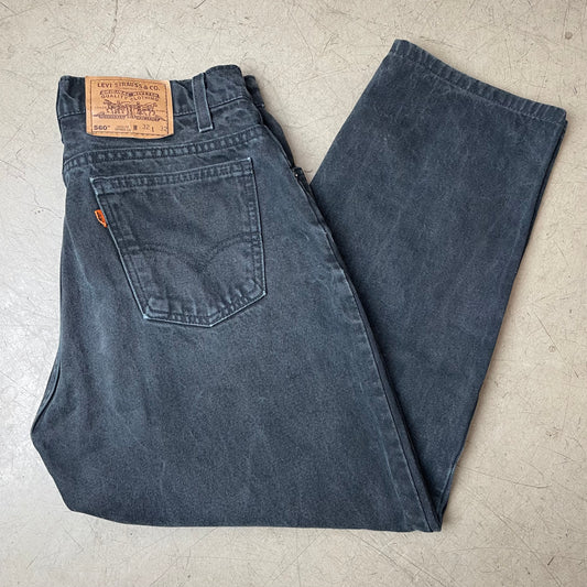 (M) Vintage Levi’s 560 Orange Label Jeanshose faded black W32/L32