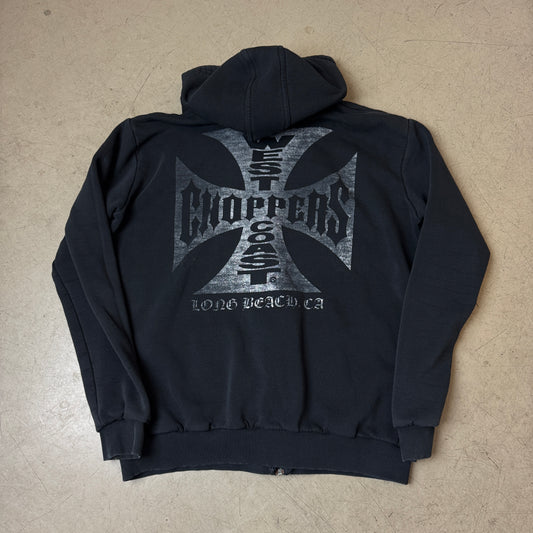 (XL) Rare 2000s Faded Choppers Zip Hoodie