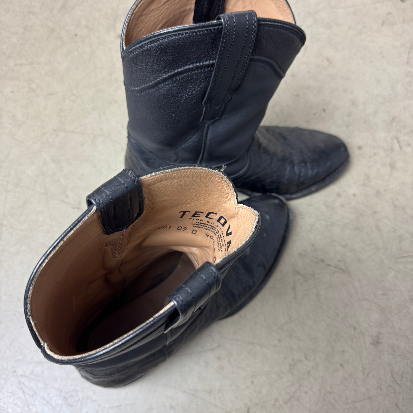 (42) Tecovas Leder Cowboy Boots schwarz Lederstiefel US9