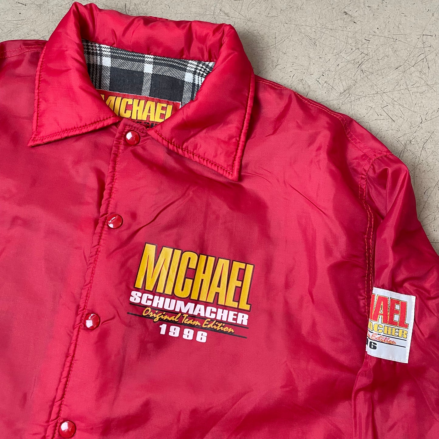 (XL) 1990s Michael Schumacher Harrington Jacket rot gelb