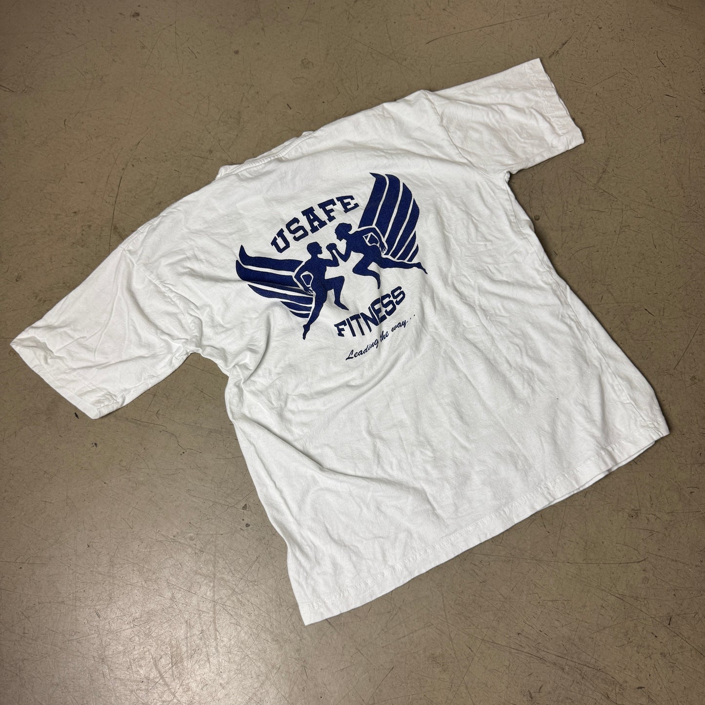 (L) Usafe Fitness „Leading the Way“ Tshirt weiß blau