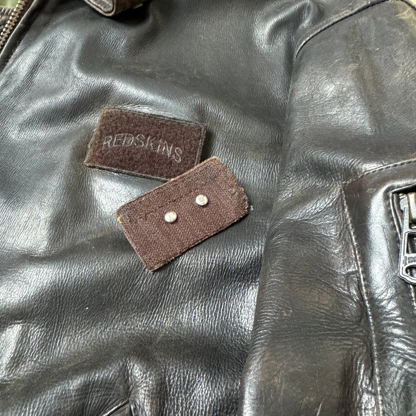 (XXL-XXXL) Rare 1990s Redskins Piloten Lederjacke
