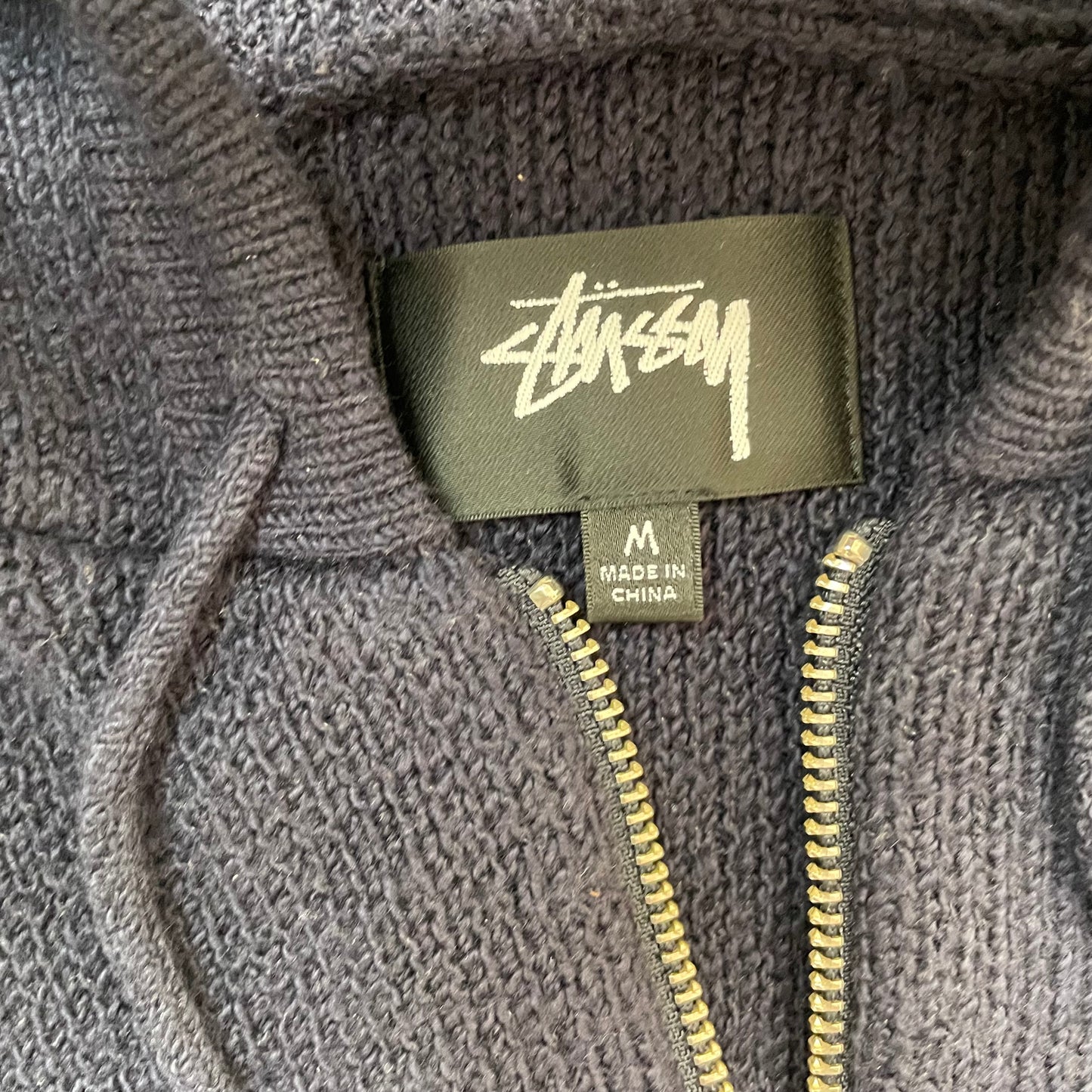 (M) Stüssy Zip Hoodie Knit Strick Navy dunkelblau