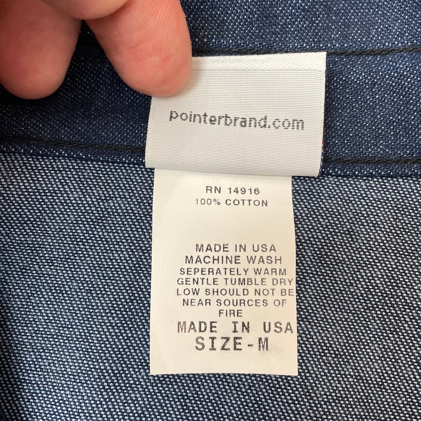 (L) Pointer Brand US Work Chore Denim Jacket Navy blau Lot 45