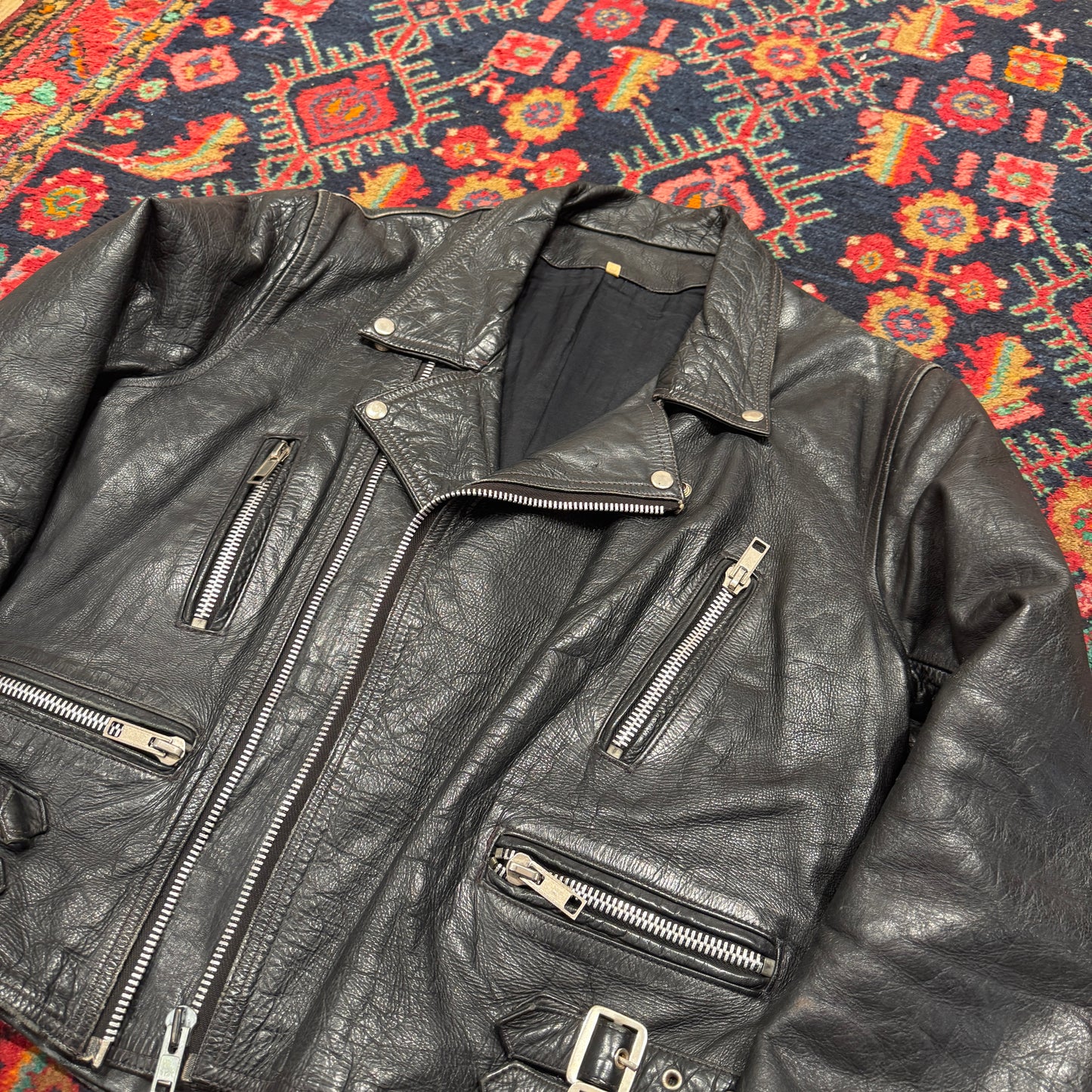 (M-L) BIKER LEDERJACKE