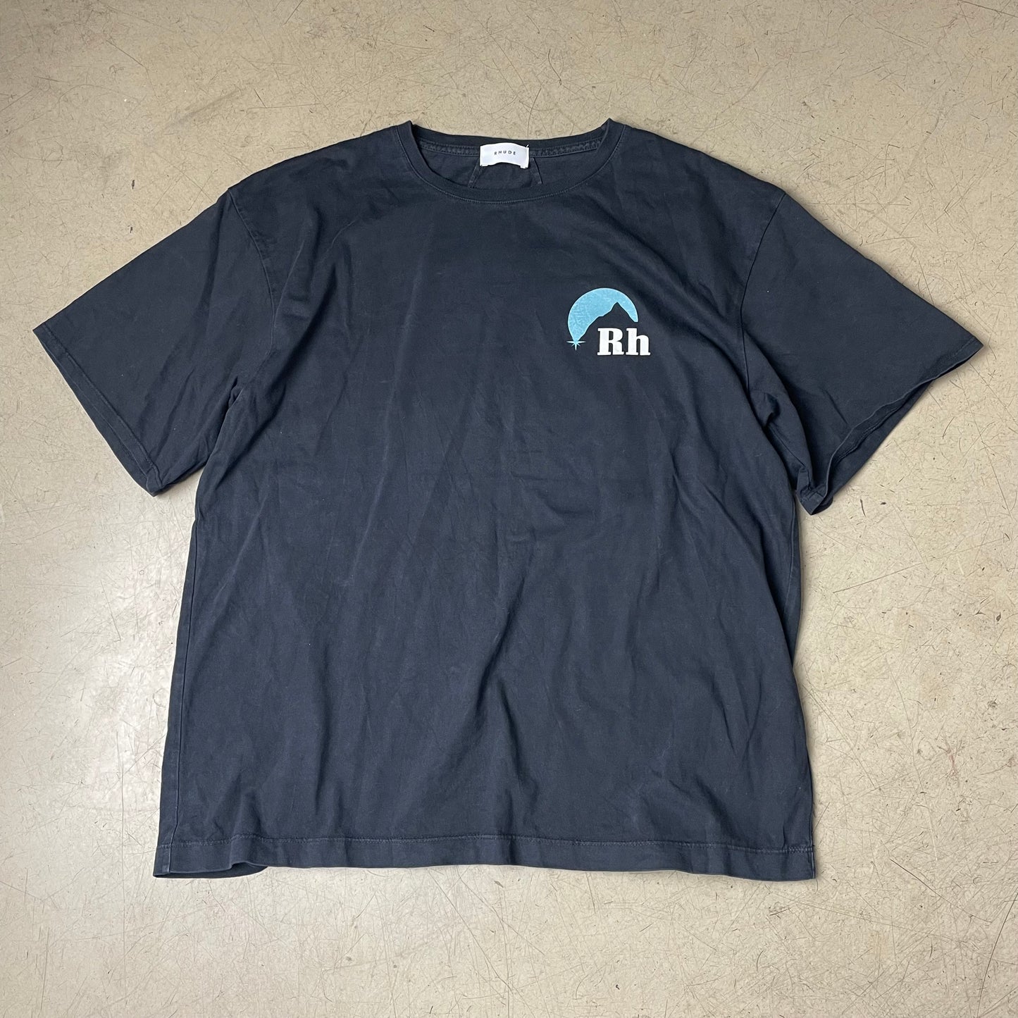 (XL) Rhude Mountain Vintage Print Tshirt schwarz türkis Weiß
