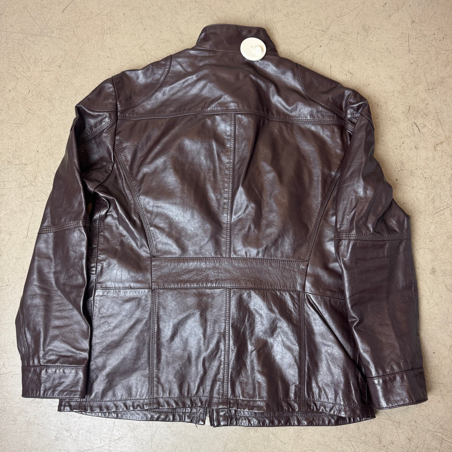 (M-L) Peuterey Front Pocket Lederjacke halblang dunkelbraun