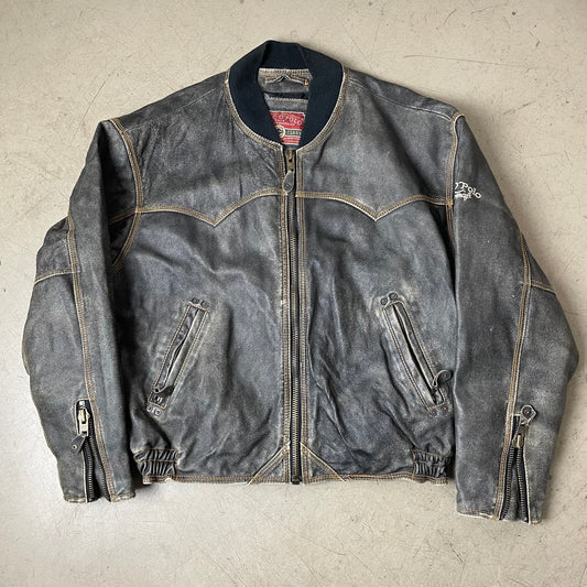 (XL) Vintage Marc O‘Polo Leder Bomberjacke Faded schwarz braun
