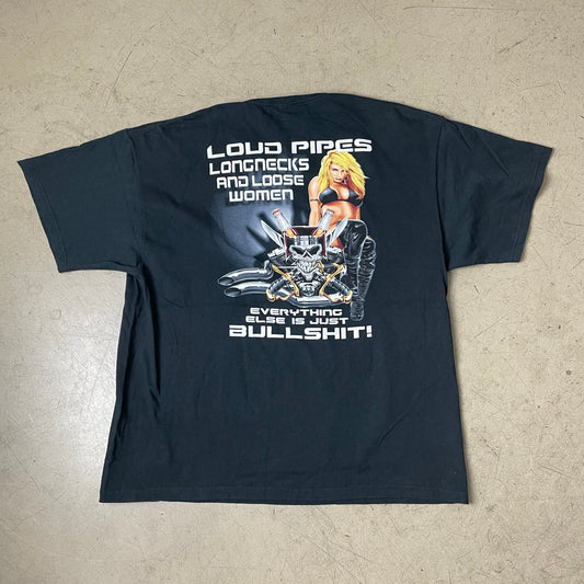 (XL) Vintage Delta Pro Weight Biker Tshirt schwarz