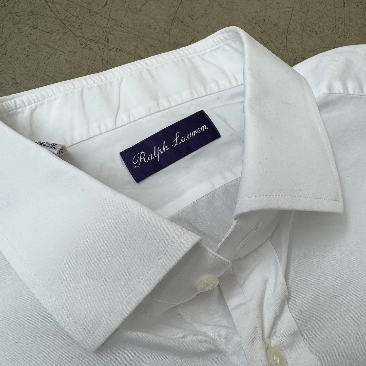 (XL) Ralph Lauren Purple Label Boxy Kurzarm Hemd weiß US 17,5