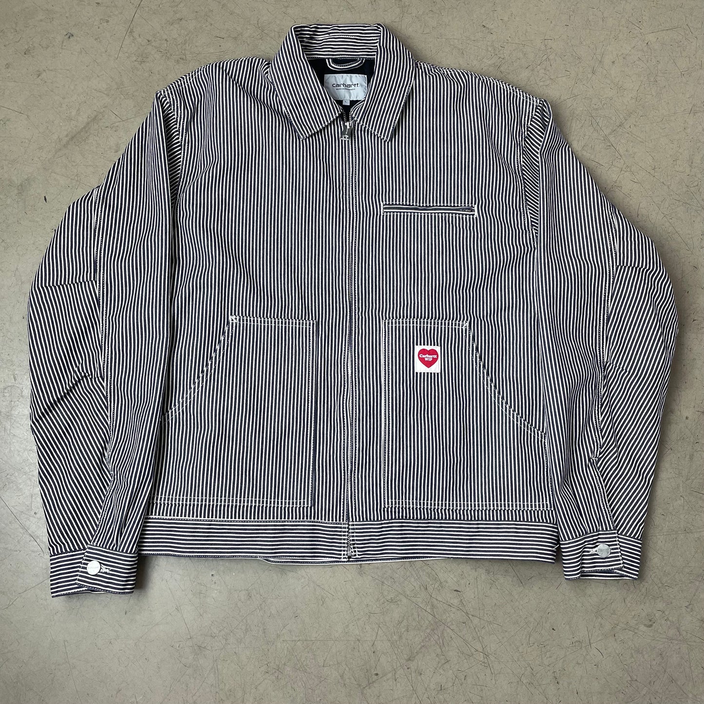 (L-XL) Carhartt Workwear Jacket Pin Striped