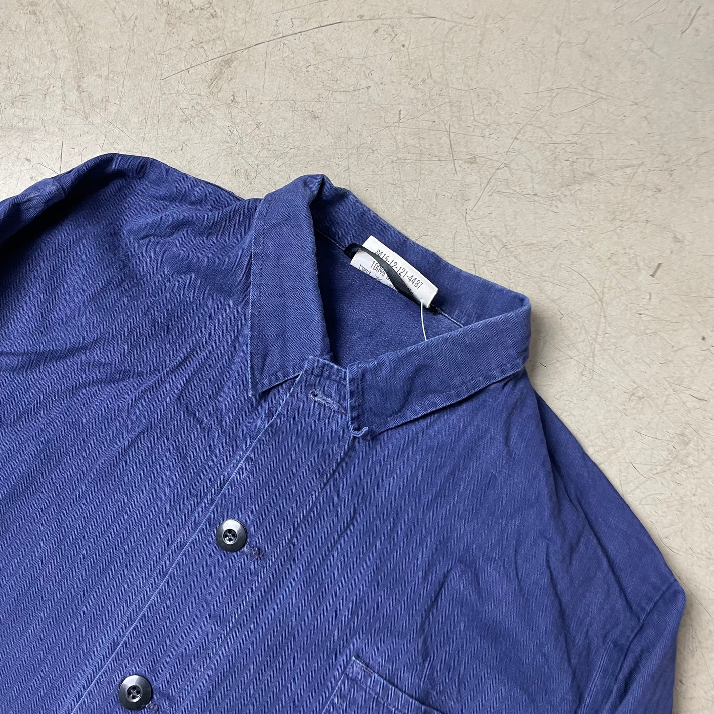 (L) Vintage French Work Shirt Hemd faded blau