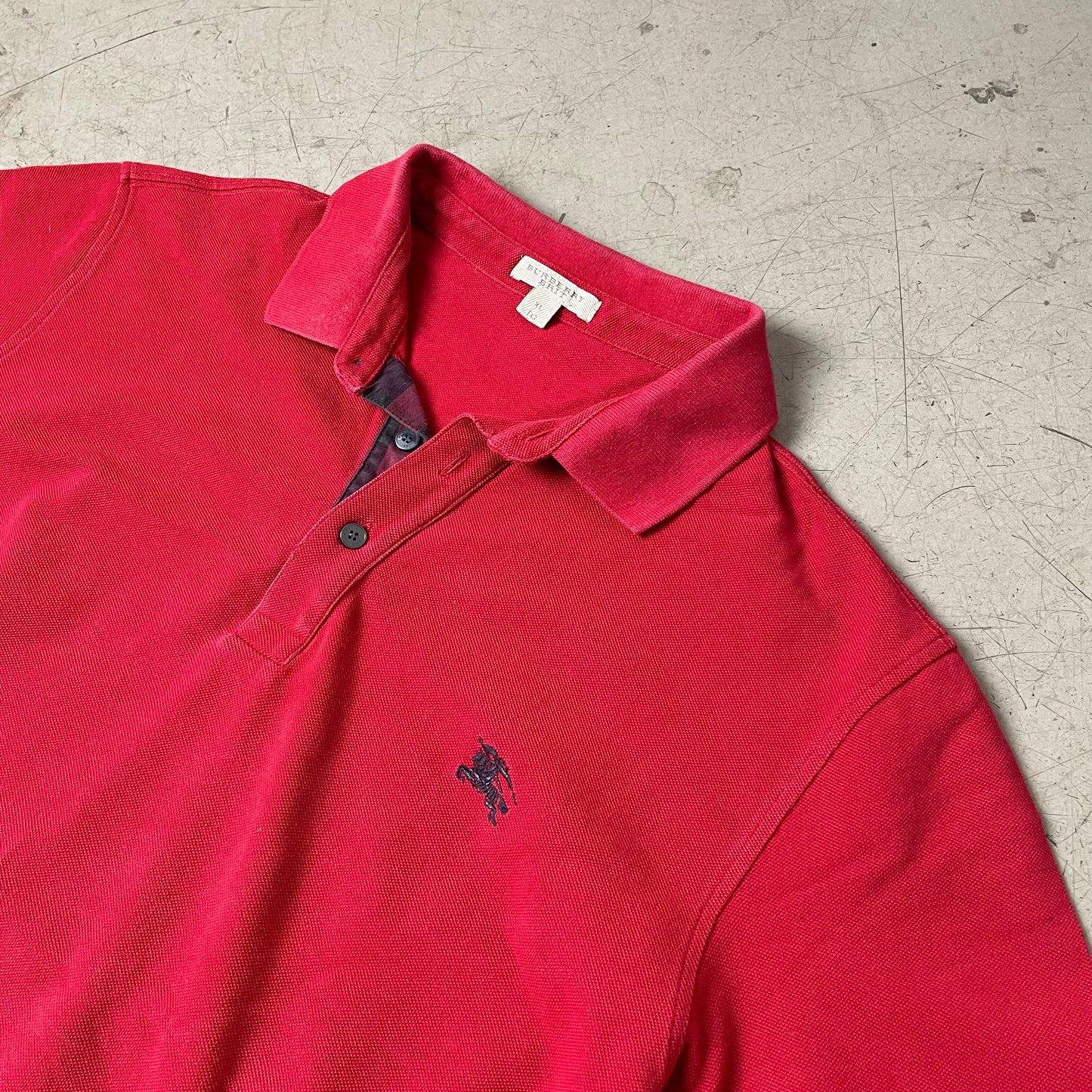 (XL) Burberry Polo Tshirt Rot Logo Stick