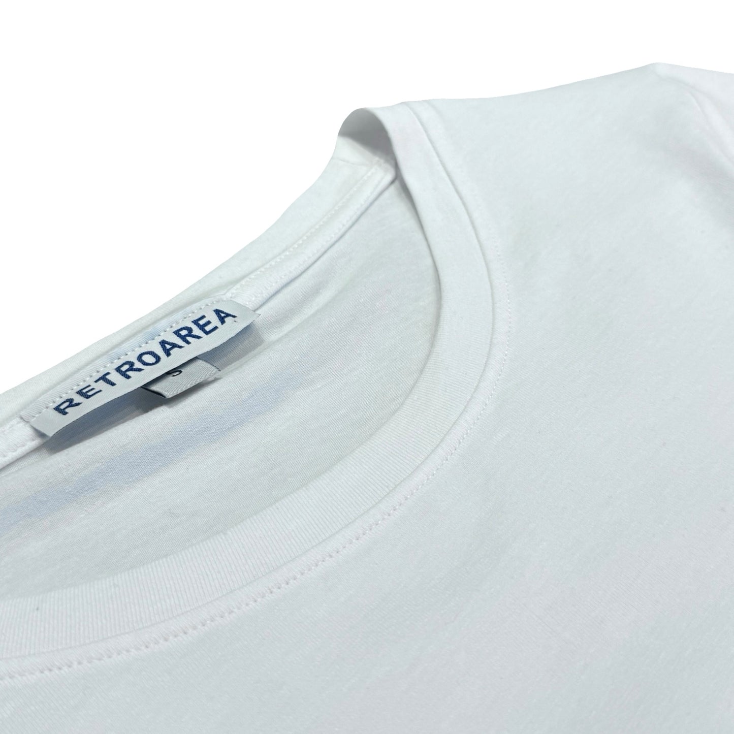 RETROAREA BASIC CROPPED SLIM T-SHIRT (WHITE)