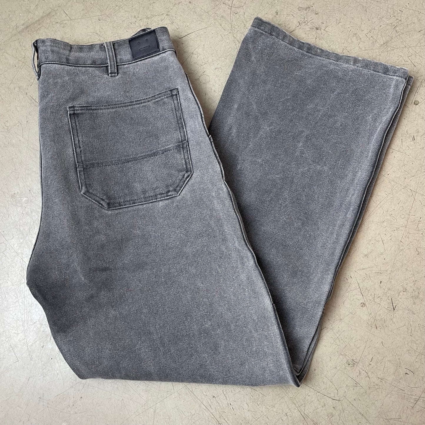 (L) Acne Studios Workwear Double Knee Denim Jeanshose grau