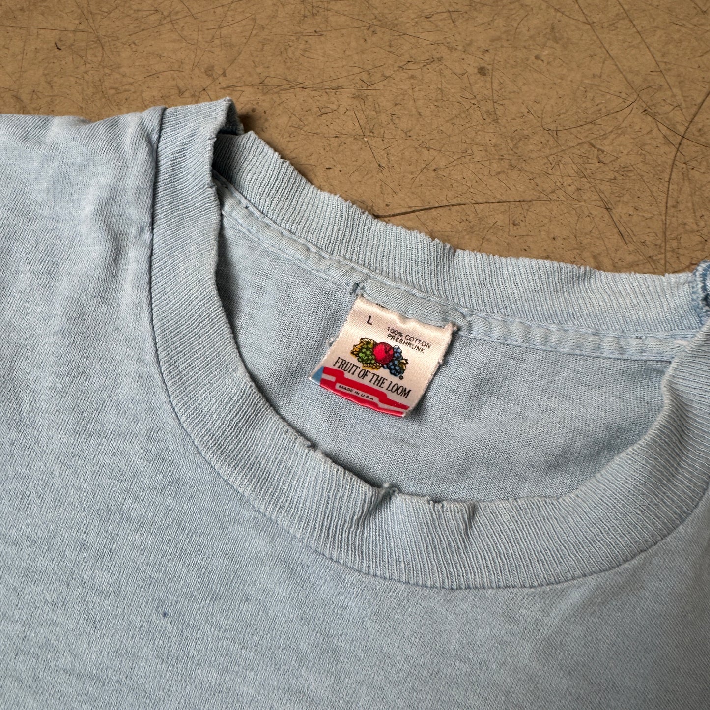 (L) 1990s Grand Hotel Souvenir Tshirt Single Stitch Hellblau