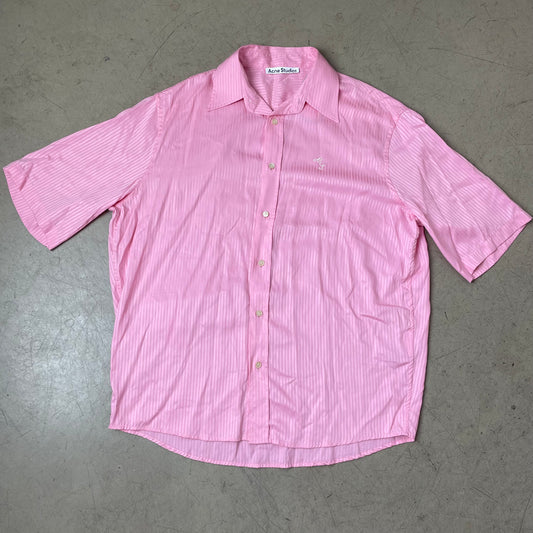 (L) Acne Studios Kurzarm Hemd pink rosa gestreift 46