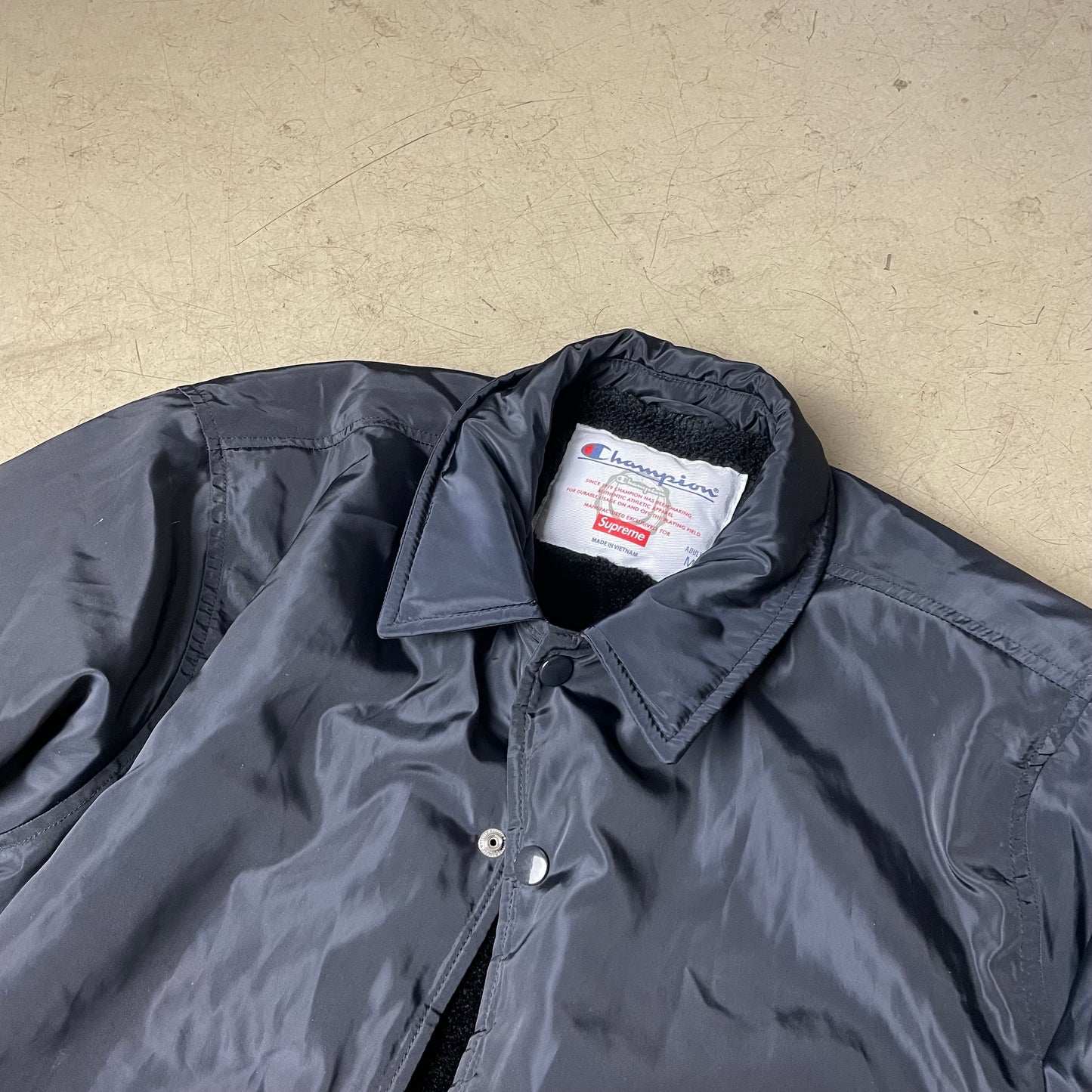 (M) Supreme x Champion Windbreaker Harrington Jacke gefüttert schwarz