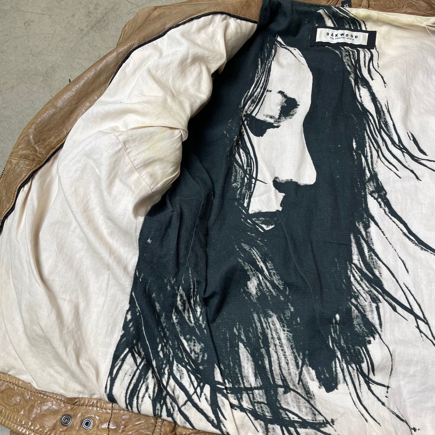 (XL) Wmn 2000s Oakwood Lederjacke beige braun