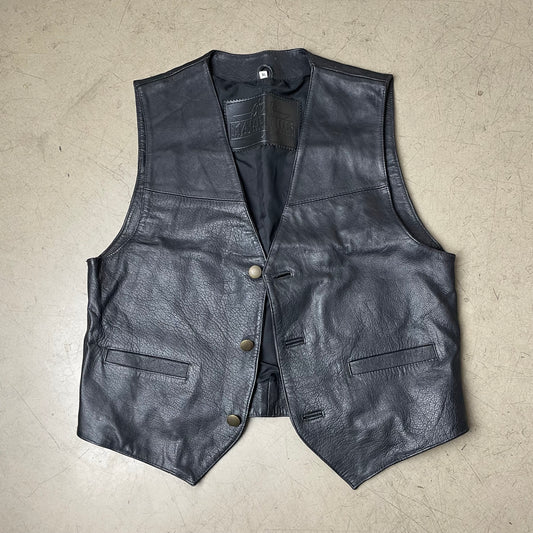 (XL) Gipsy Leder Biker Weste schwarz