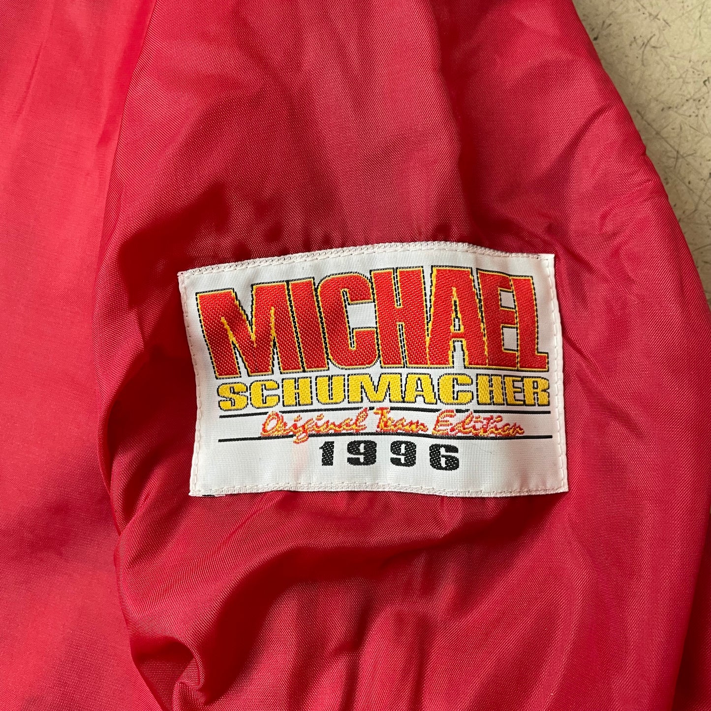 (XL) 1990s Michael Schumacher Harrington Jacket rot gelb
