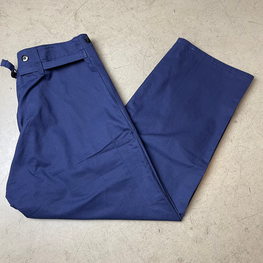 (XL) Vintage European Work Pants Blau French verstellbar