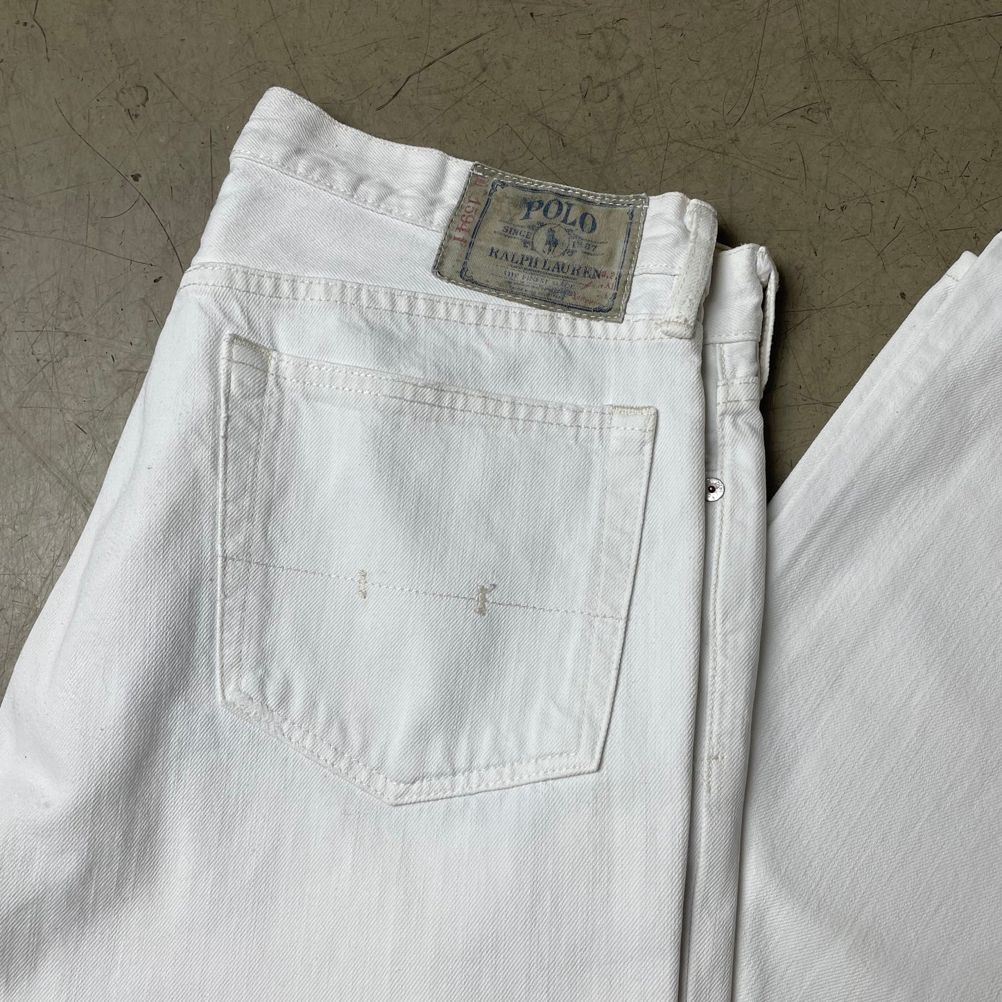 (L) Polo by Ralph Lauren Jeanshose Denim weiß W32/L34