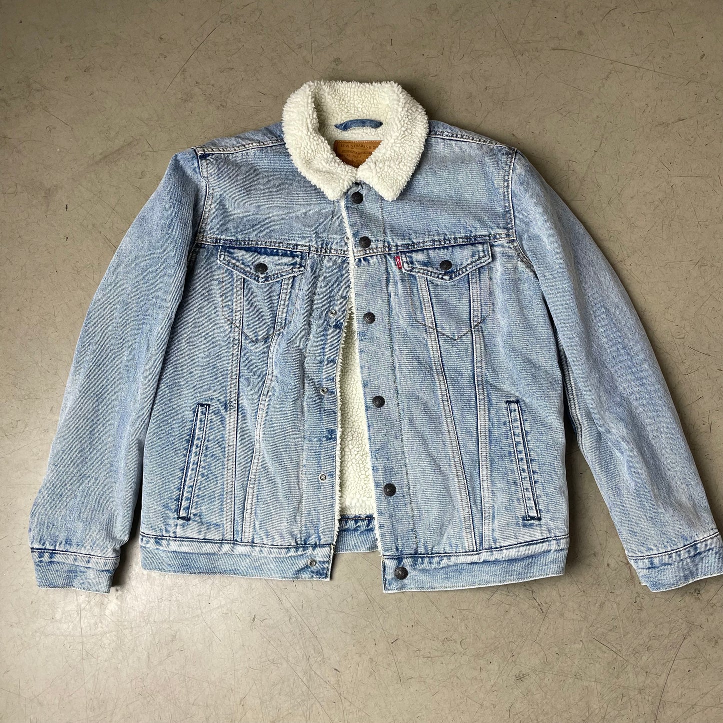 (L) Levi’s Sherpa Denim Jacket Jeansjacke gefüttert hellblau