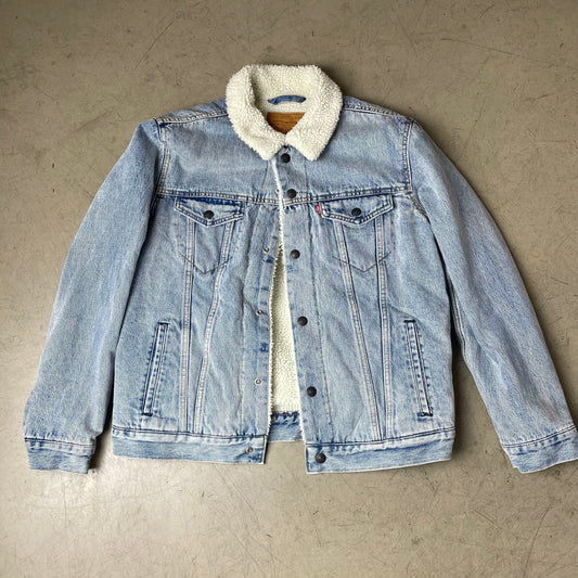 (L) Levi’s Sherpa Denim Jacket Jeansjacke gefüttert hellblau