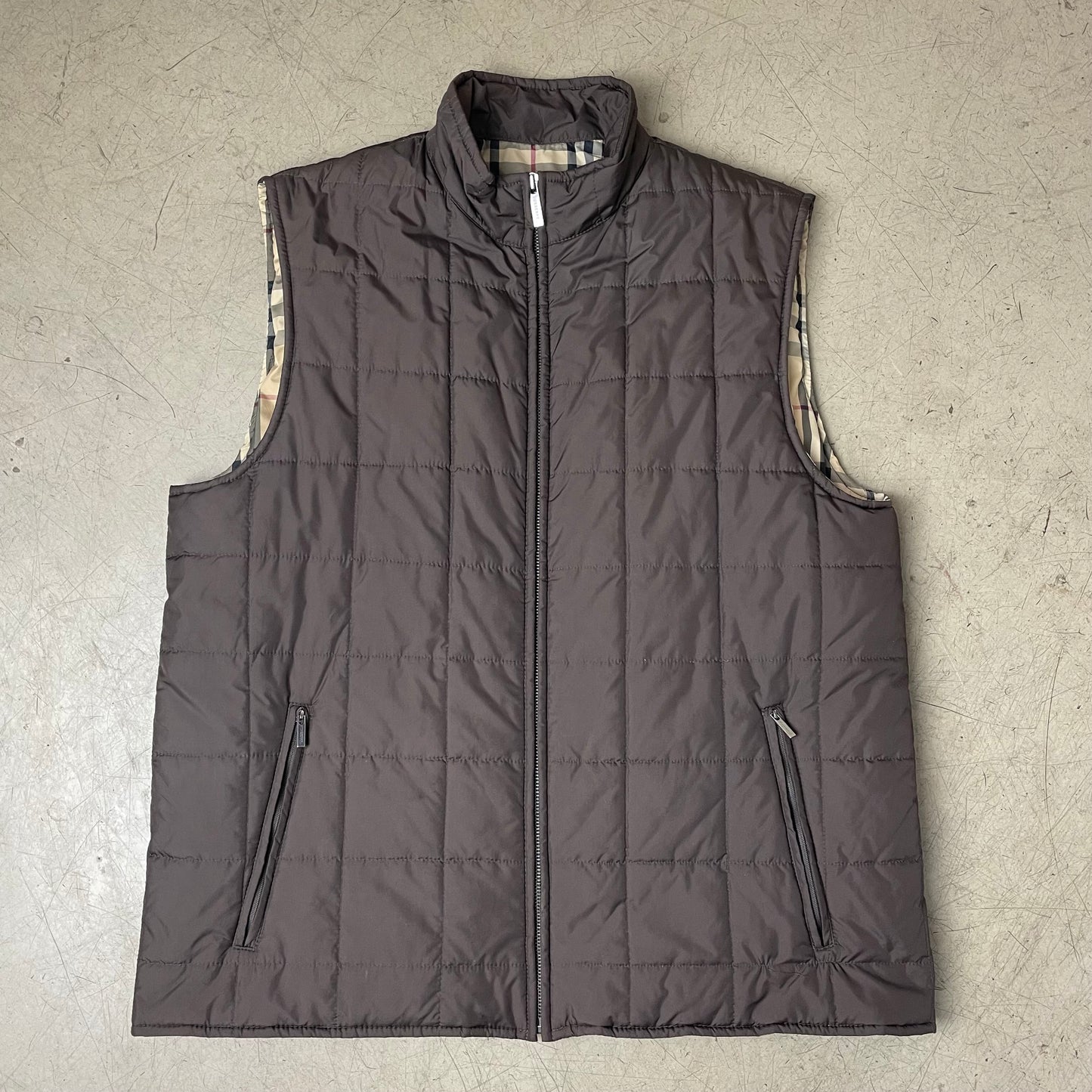 (M) Burberry London Steppweste braun beige kariert 50
