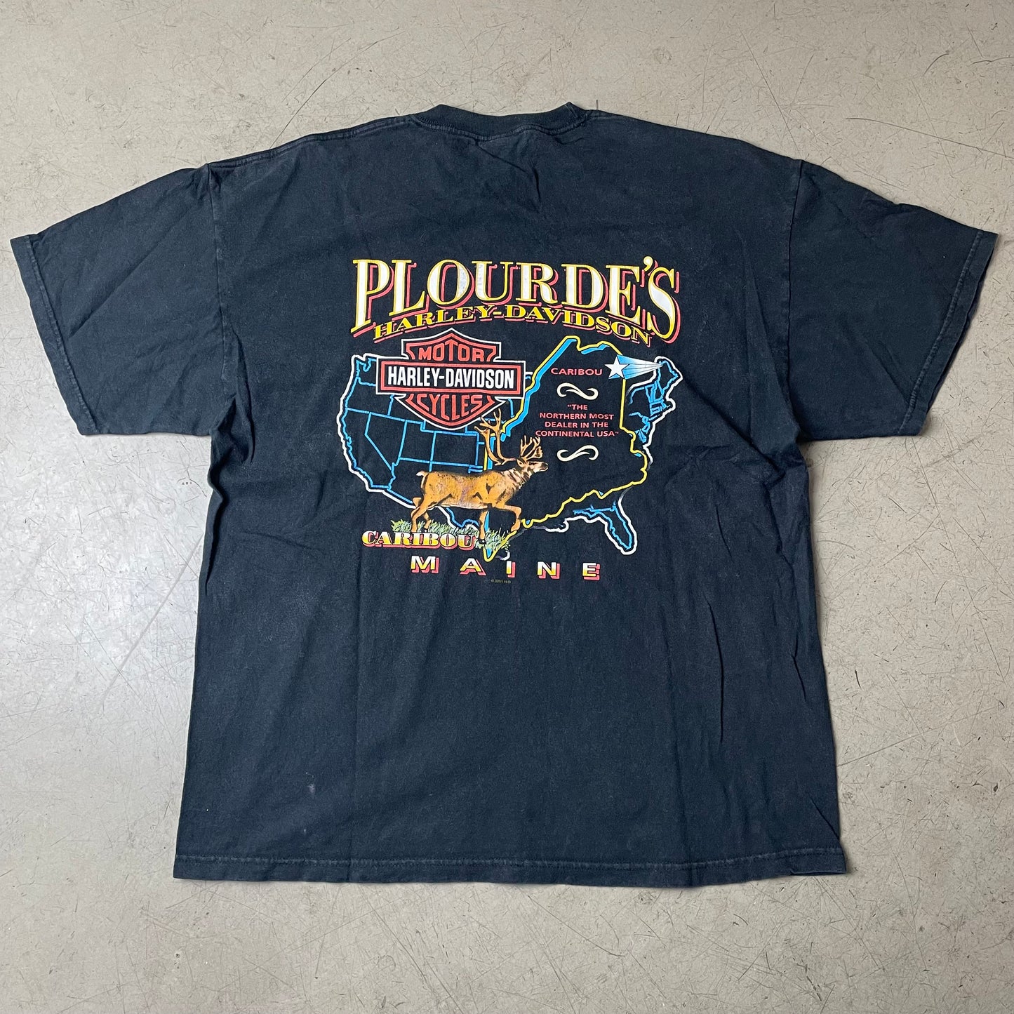 (XL) 2003 Harley Davidson Maine Tshirt schwarz Blue Flames