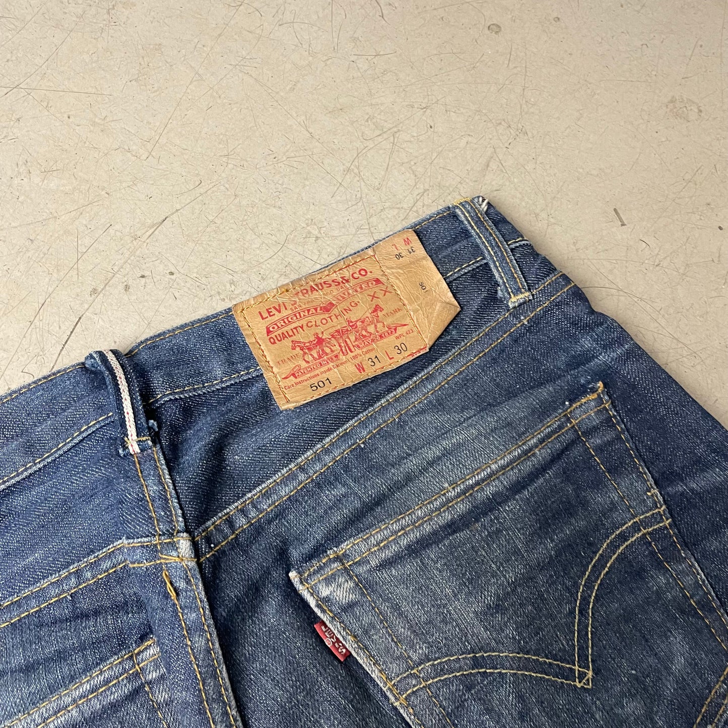 (M) Vintage 1993 Levi’s Big E Selvedge Selvage Jeanshose faded Blue W31/L30