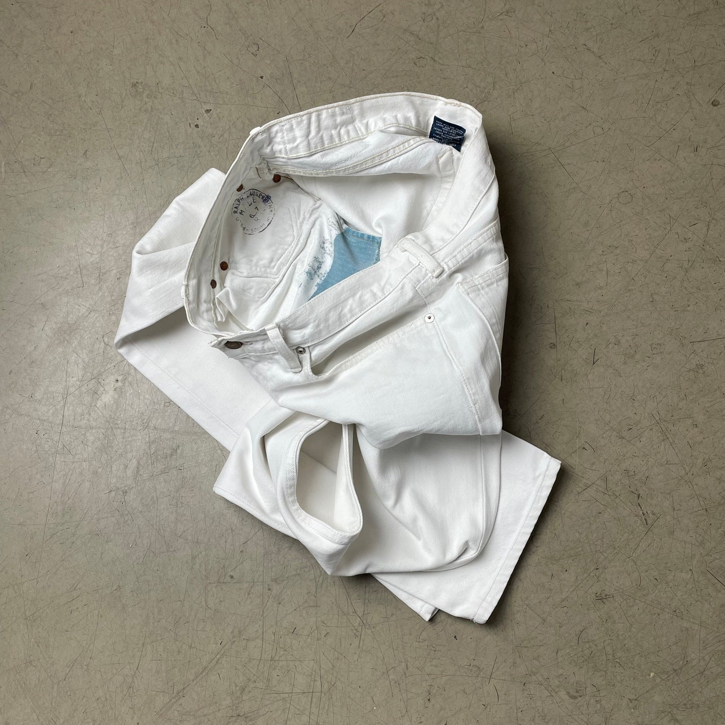 (L) Polo by Ralph Lauren Jeanshose Denim weiß W32/L34
