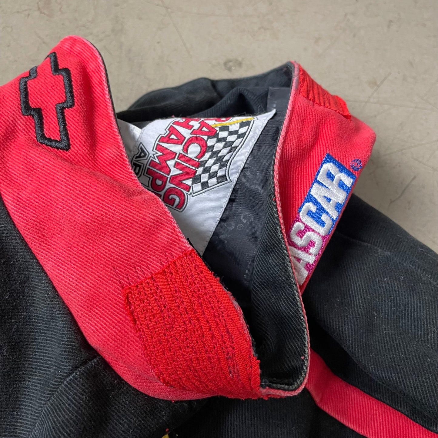 (L) Vintage Nascar Chevrolet Racing Jacke schwarz rot