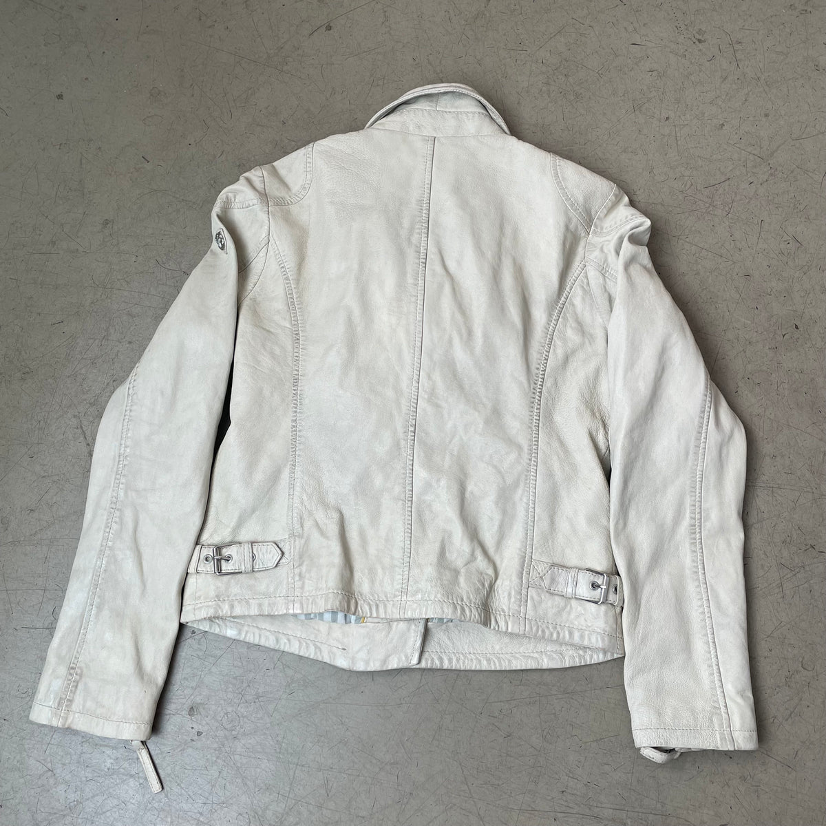 (M) Gipsy Lederjacke Biker Damen weiß