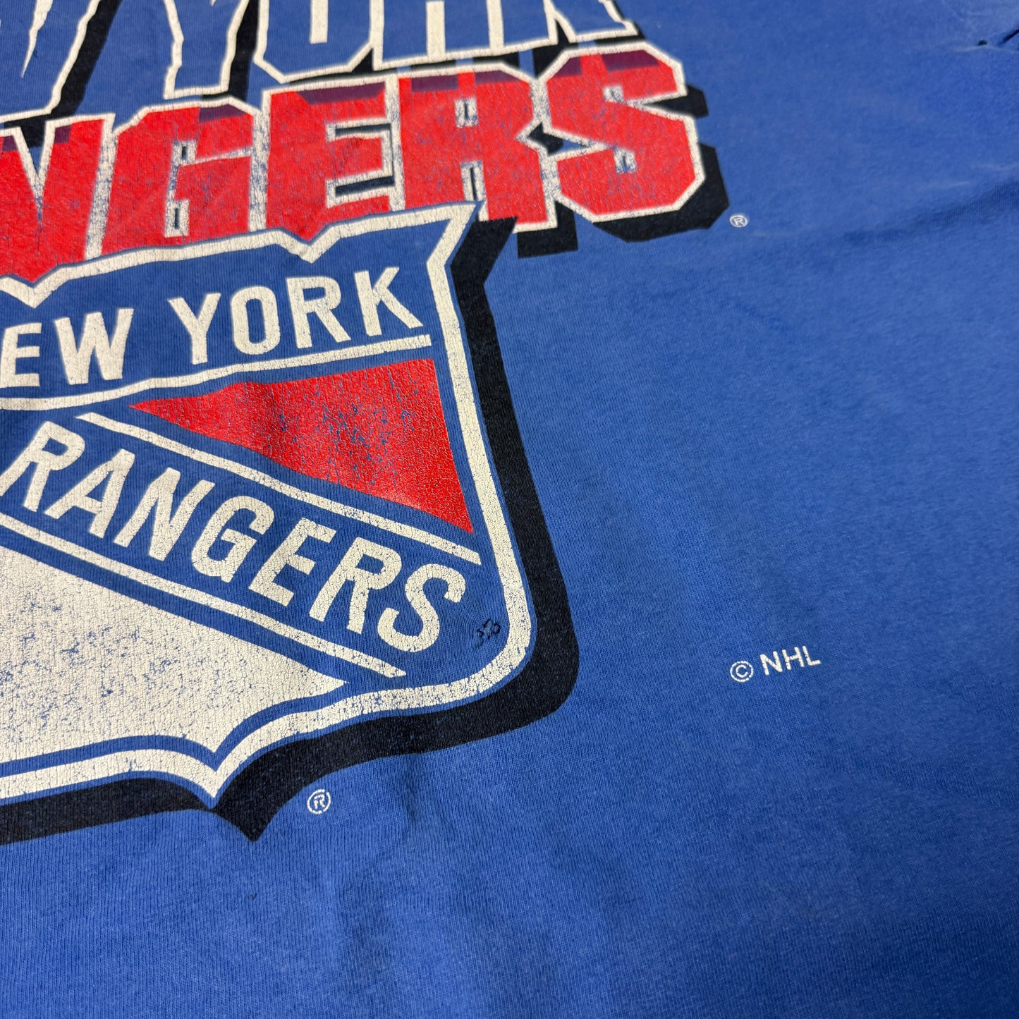 (XXL) Repaired New York Rangers Tshirt Faded Blau