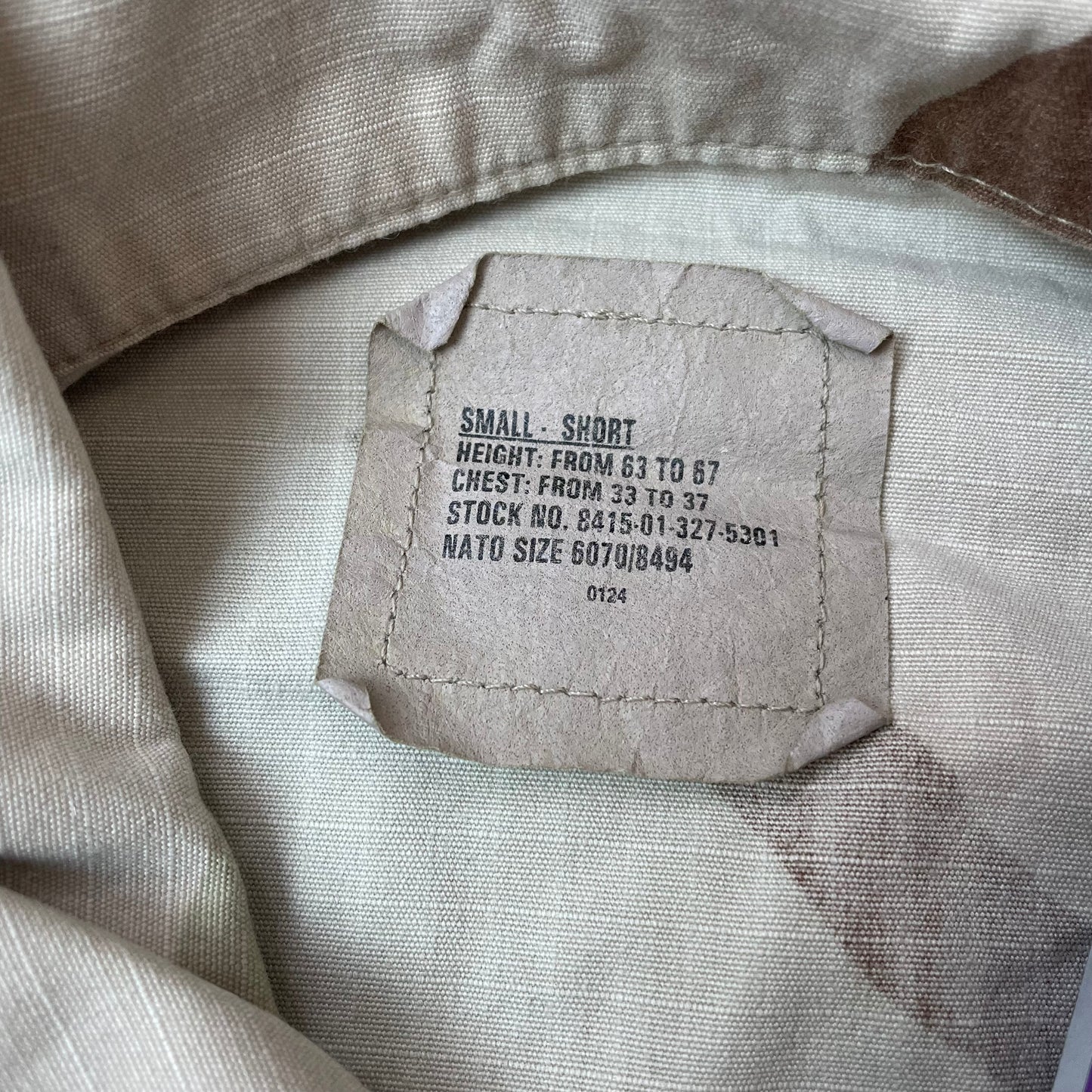 (S) US Army Camo Jacket Sand Khaki beige