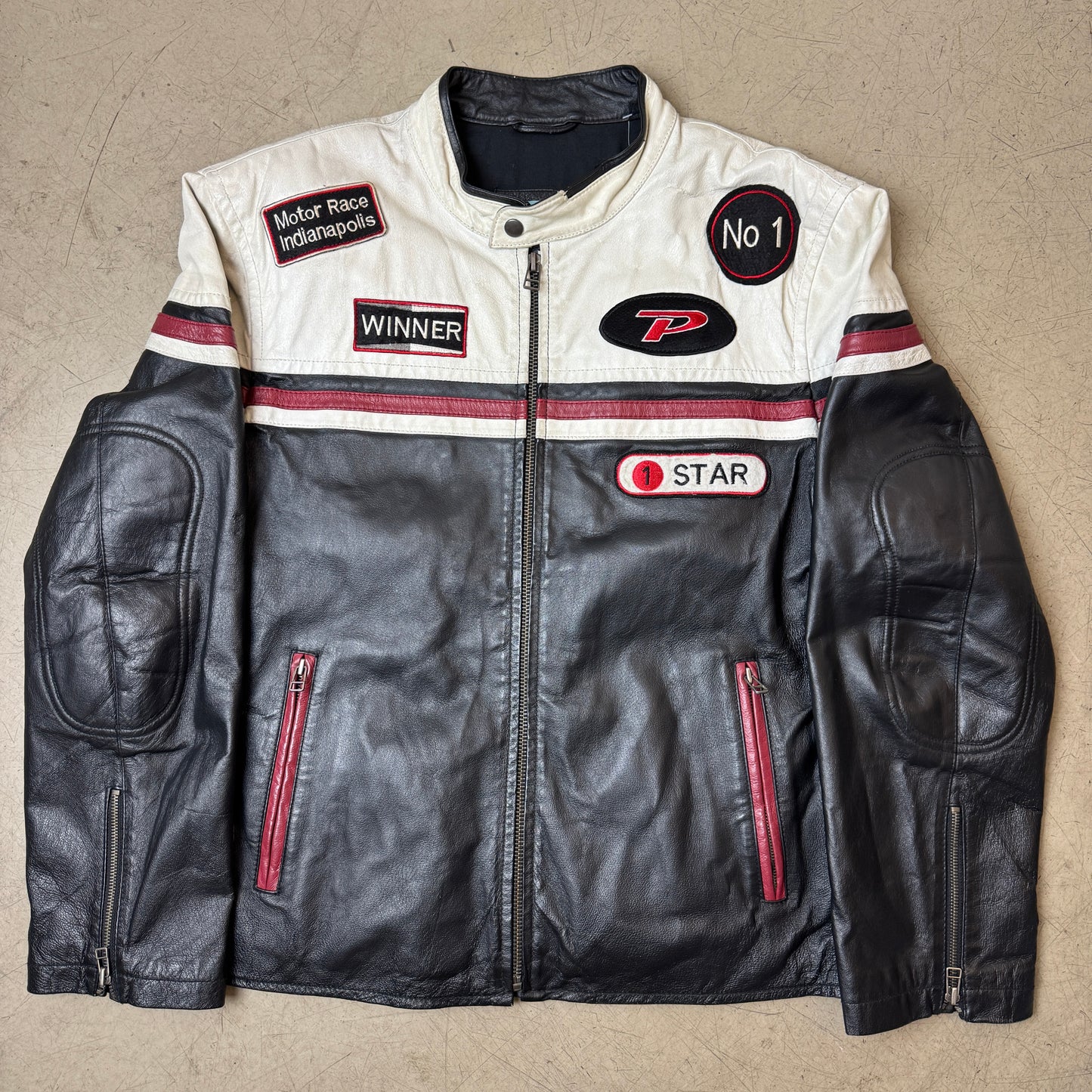 (XL) Racing Biker Lederjacke