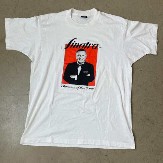 (XL) Vintage 1990s Screenstars Sinatra Chairman of the Board Tshirt weiß